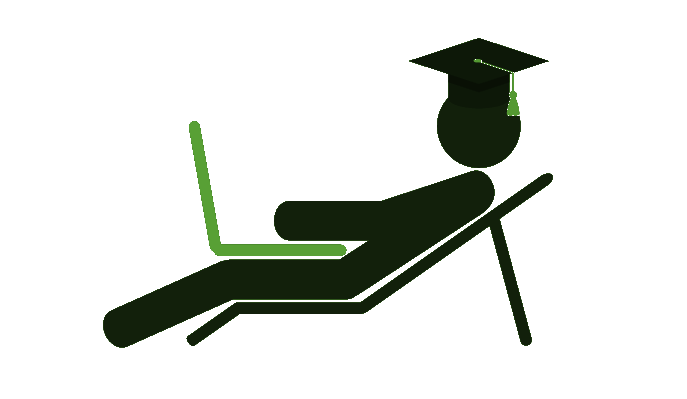 Online EMT Student Relaxing EMT training guy in chair