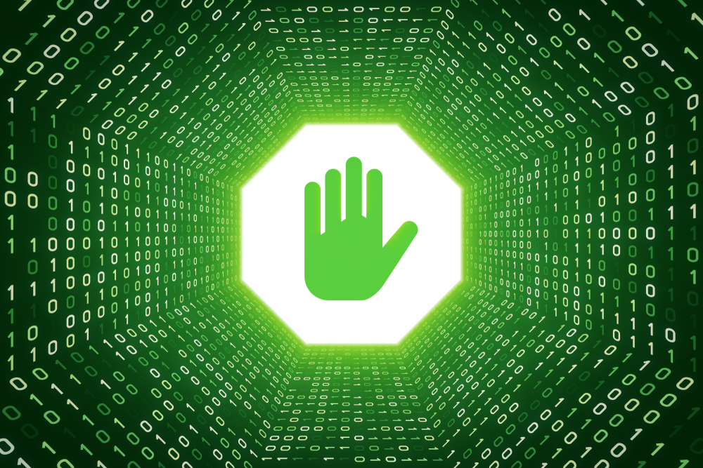 green stop hand