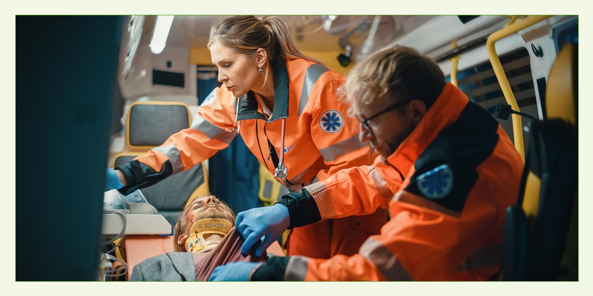 Texas Paramedics and EMTs treating a patient