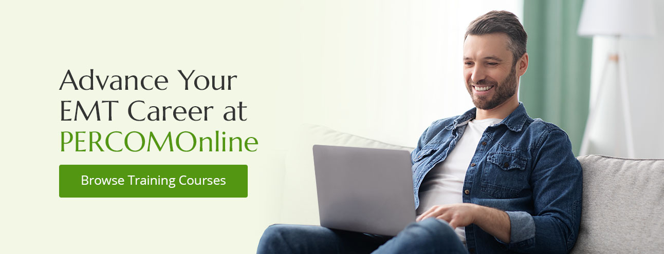 Man smiling while signing up for EMT training courses