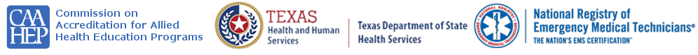 caahep, tdshs, nremt logos banner bar